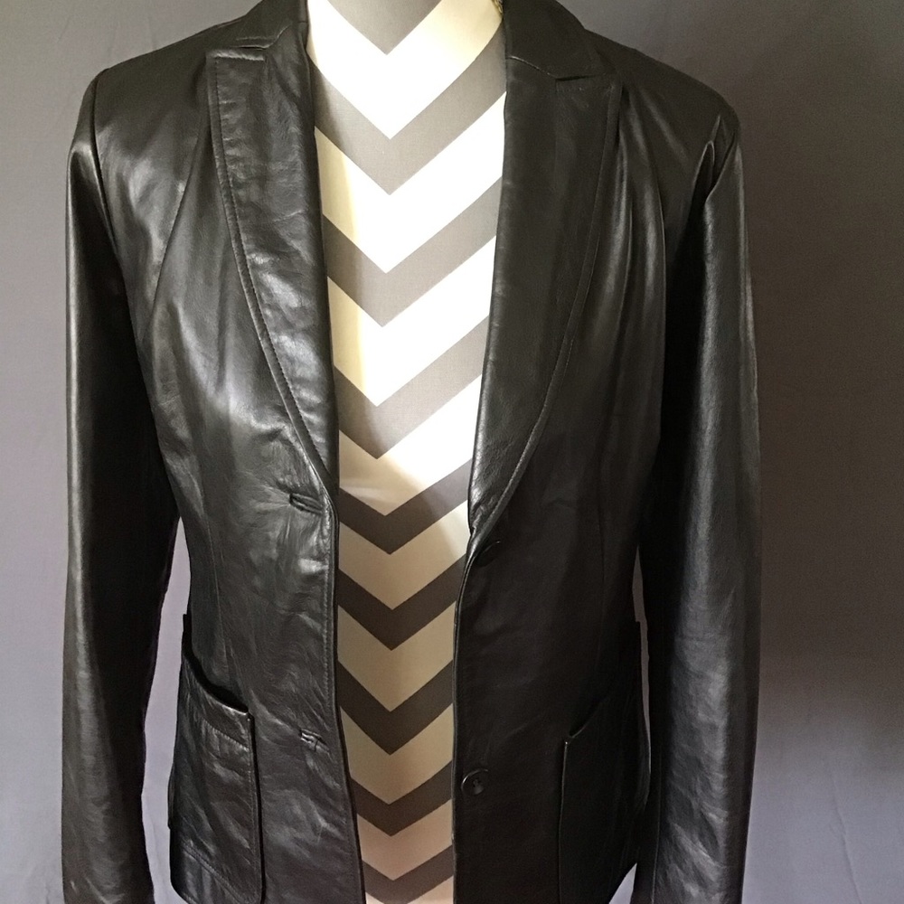 GAP Leather Black Leather Jacket XS